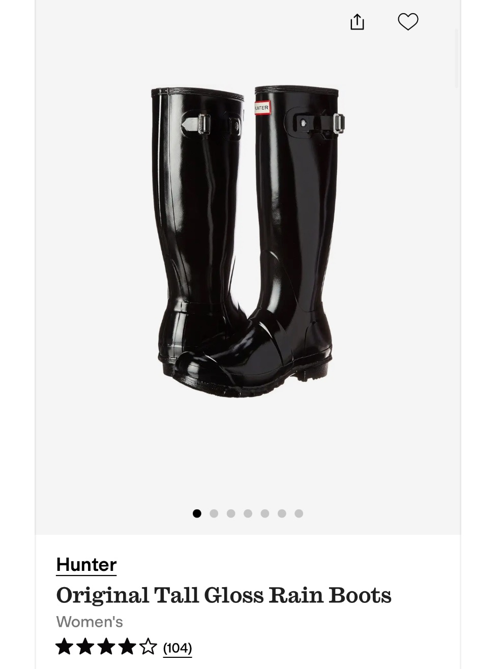 Hunter Tall Gloss Rain Boots - Black